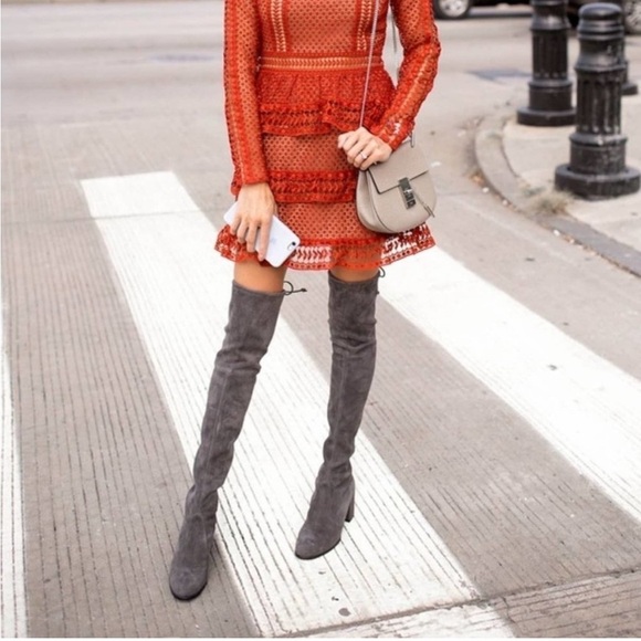 Stuart Weitzman Hiline OTK Boot In Slate Grey - Picture 4 of 16